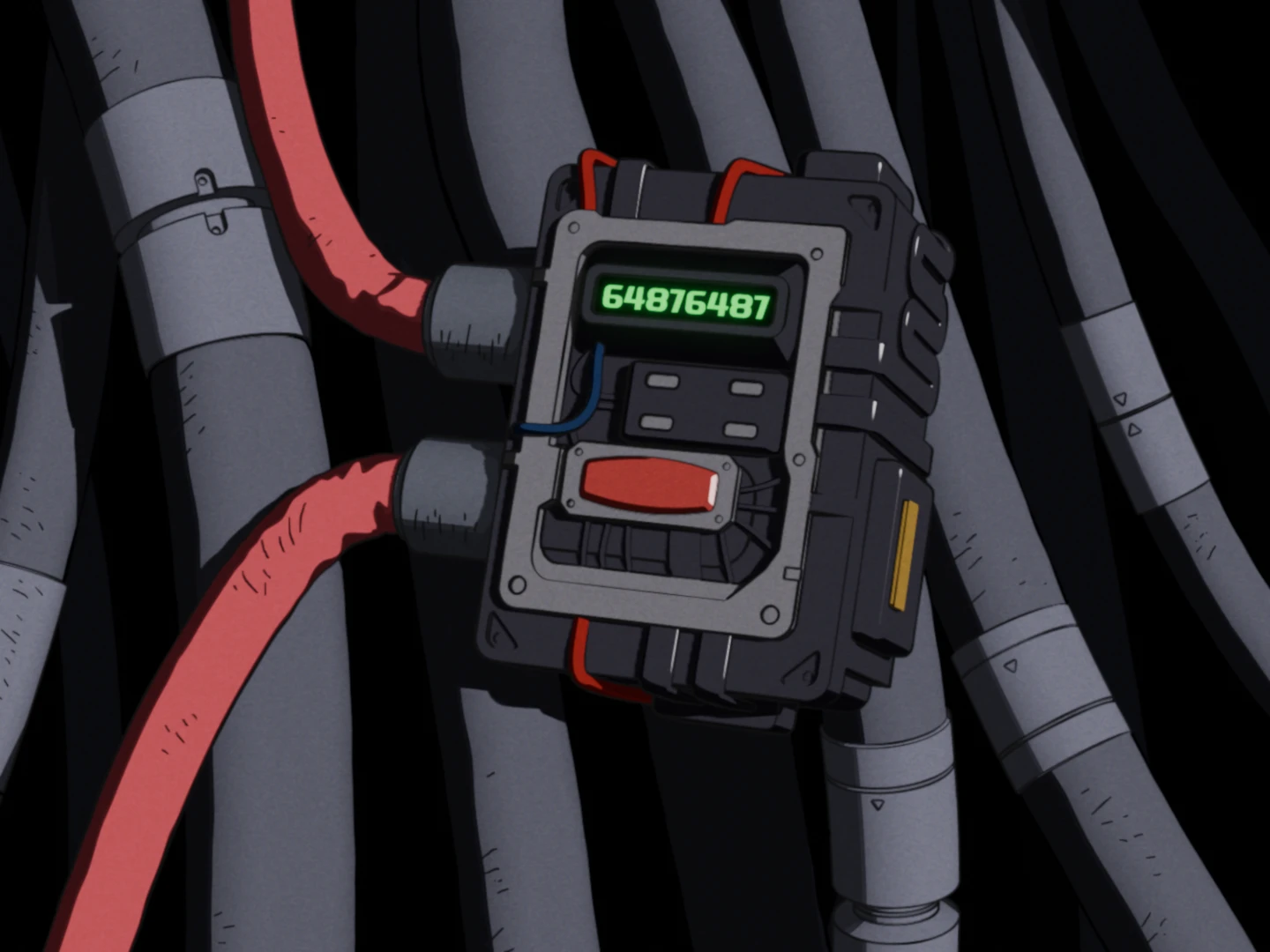 3D Render of a hacking device in-front of cables