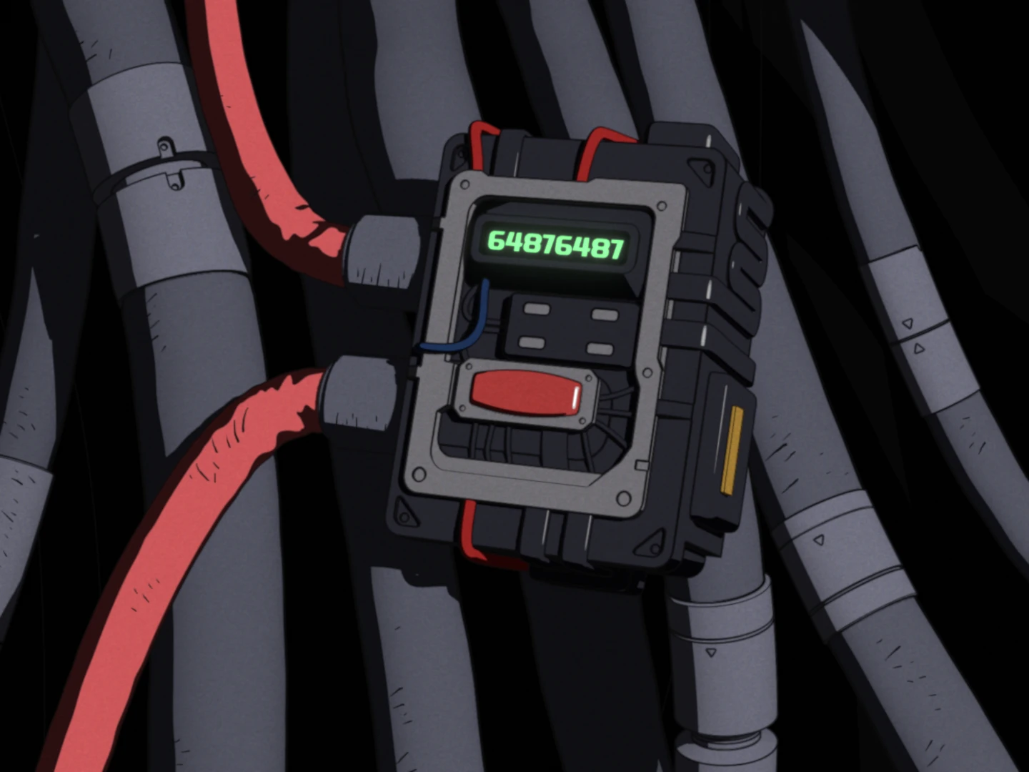 3D Render of a hacking device in-front of cables